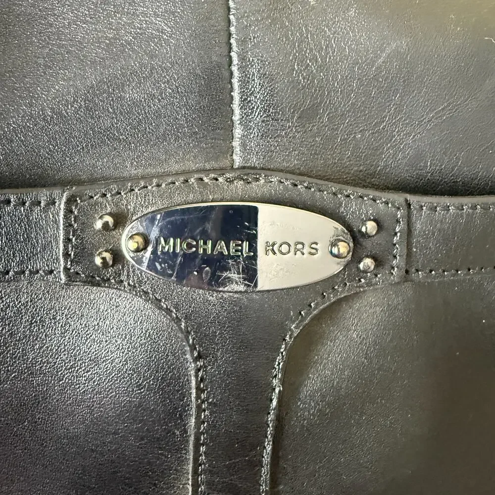Michael Kors Women’s Black Leather Tall Riding Boots Size 10M Full Zip